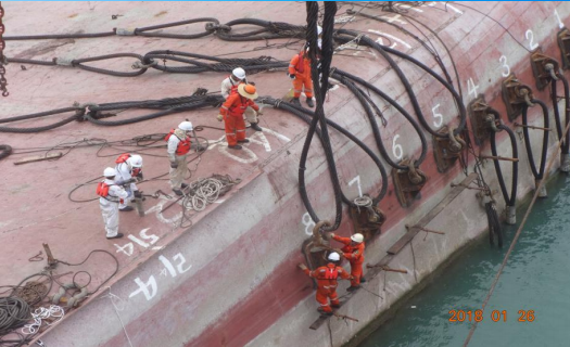 马来西亚JBB YU HANG 258沙船沉船整体打捞